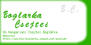 boglarka csejtei business card